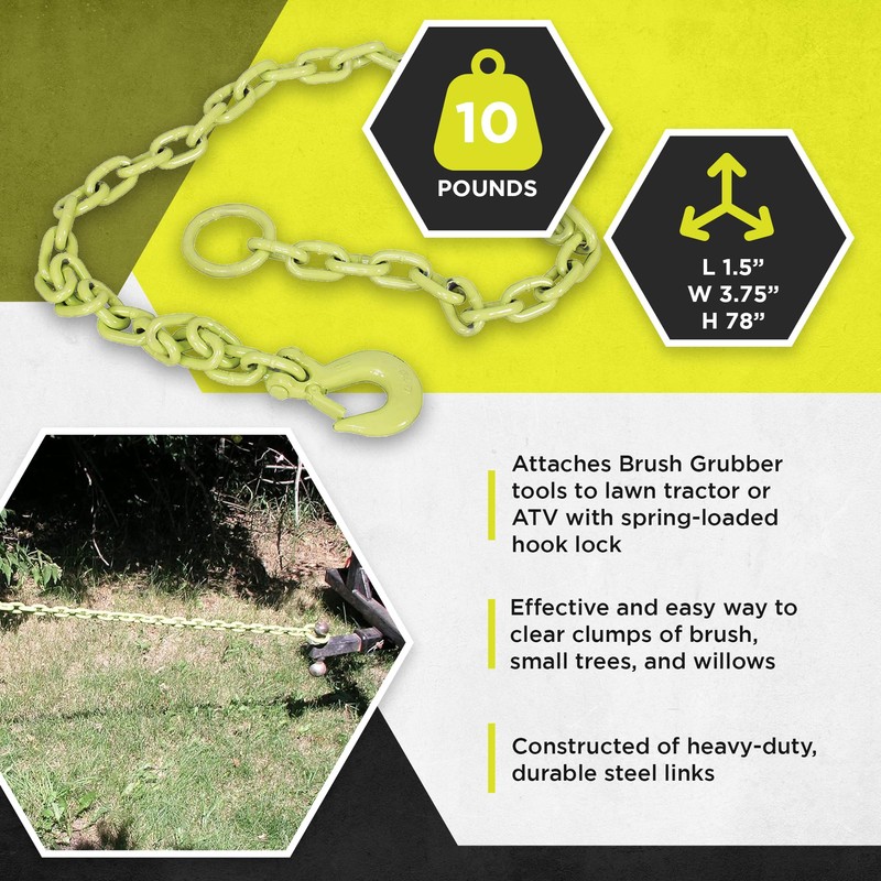 Brush Grubber BG-12 Tugger 6 Foot Steel Link Extreme Chain