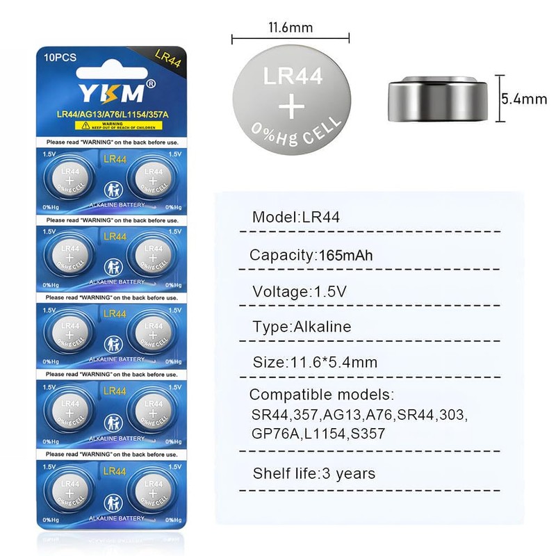 10 Pack LR44 Batteries 1.5V AG13 L1154F A76 357 303
