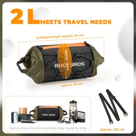 ROCKBROS Bike Handlebar Bag with Shoulder Strap, Front Storage Roll Bag for Mountain Road Bikes E-bike, Front Top Tube Bag Bicycle Basket Shoulder Bag, Cycling Accessories