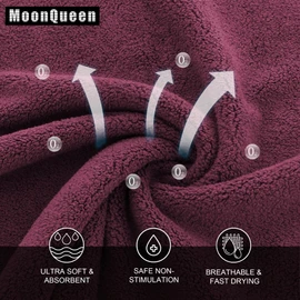 MOONQUEEN Ultra Soft Premium Washcloths Set - 12 x 12 inches - 72 Pack - Quick Drying - Highly Absorbent Coral Velvet Bathroom Wash Clothes (Burgundy)