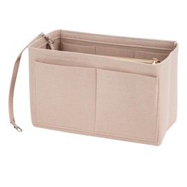 CRITIVE-S Felt Bag Organiser Insert, Handbag Purse Organiser with Multiple Compartments & Zips, 2 in 1 Makeup Bags Insert, Tote Bags Storage for Handbags with Detachable Bag and Key Chain