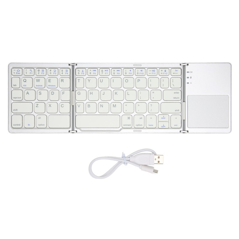 Foldable Bluetooth Keyboard 63 Keys Metal Ultra Thin Mini Folding