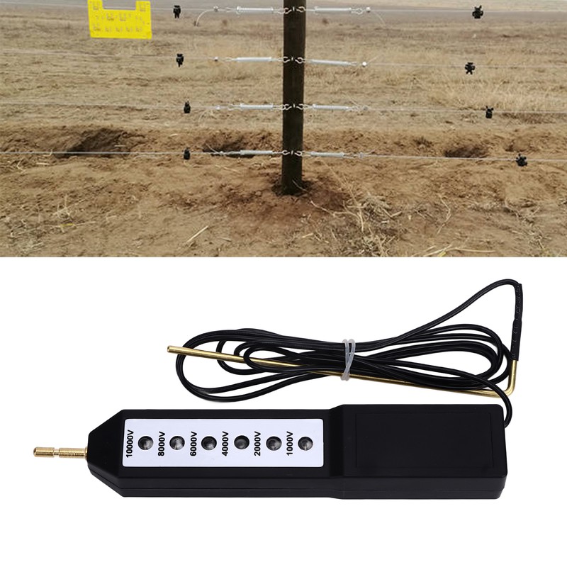 Electric Fence Tester Waterproof Voltage Meter 10KV Portable Tool with