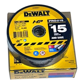 Dewalt 4" x 0.45 x 5/8" Metal and Stainless Abrasive Cut Off Wheels DWA8050B15