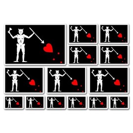 A5 Sticker Sheet Blackbeard Flag Vinyl Stickers - Black Beard Skeleton Devil Ship Car Van Pirate Funny Girls Boys Men Women #82538