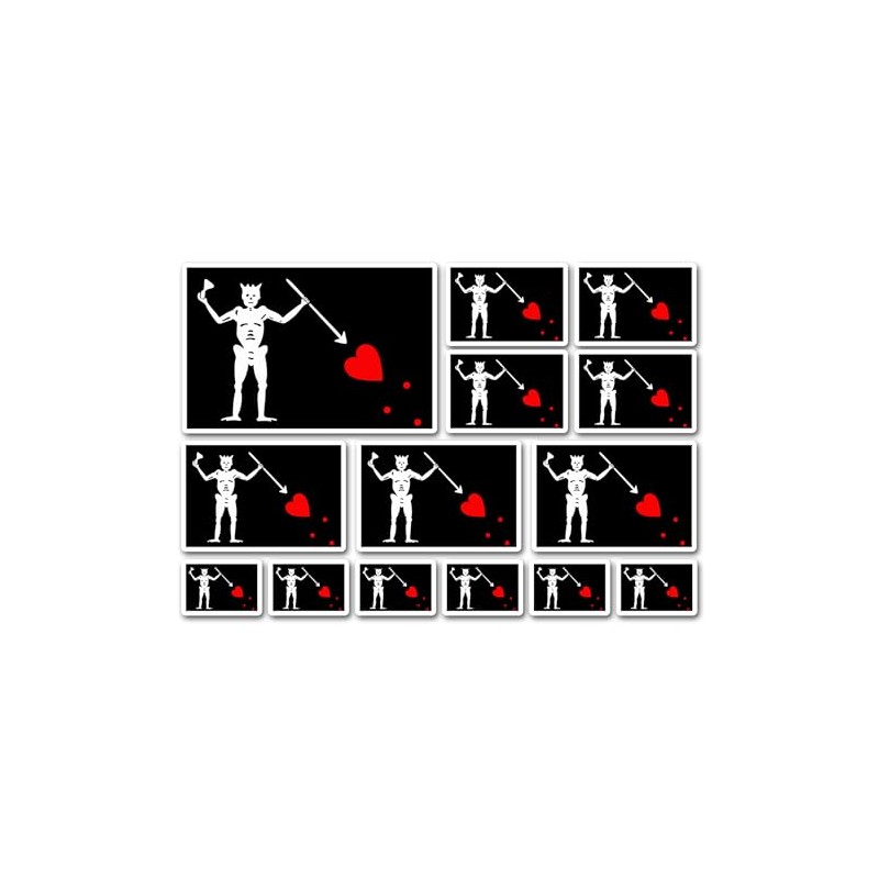 A5 Sticker Sheet Blackbeard Flag Vinyl Stickers - Black Beard