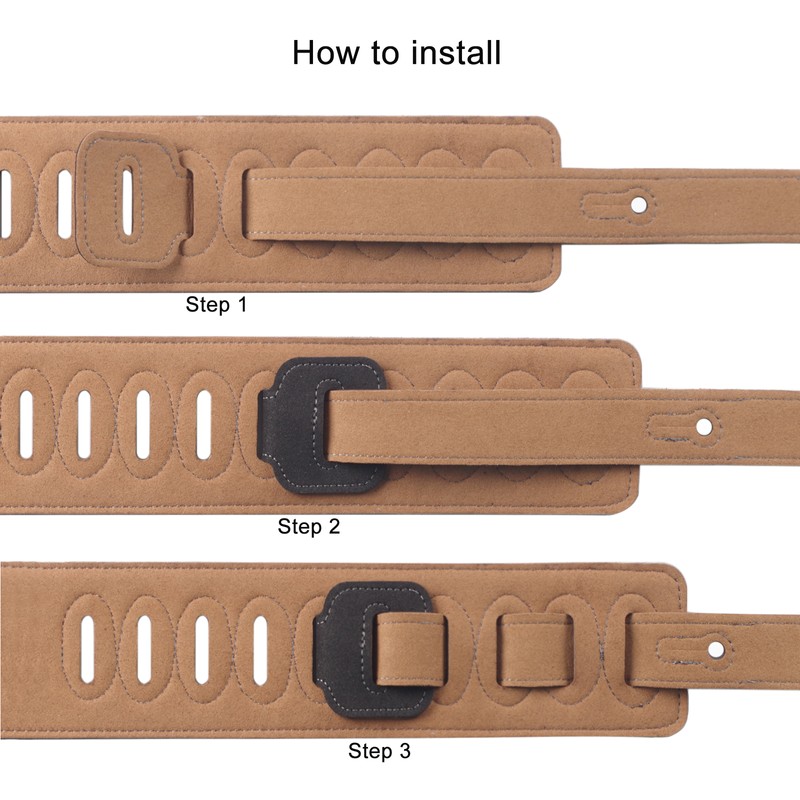 Guitar Strap Zipper Leather Straps Acoustic Guitar Accessories for Bass