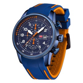 AIMES Mens Watches Casual Military Waterproof Multifunction Chronograph Watch for Men Luminous Dial Blue Silicon Strap Fashion Business Wrist Watch Clock