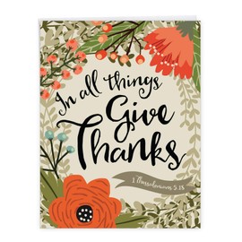 The Best Card Company - 1 Flower Thank You Greeting Card (8.5 x 11 Inch) - Beautiful Floral Gratitude Notecard, Big Appreciation and Thanks - Blessings J6634ATYG