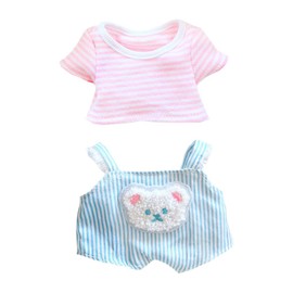 niannyyhouse 20 cm Plush Doll Clothes Bear Dungarees Striped T-Shirt Shirts 8 in Doll Dress Up (A-1)