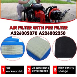 Air & Pre Filter Set Compatible with Echo Blowers PB8010 PB-8010T PB-8010H PB9010 PB-9010H PB-9010T,Air Filter Combo Replace A226002070 A226002250 (3PK)