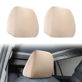 2 PCS Car Seat Headrest Cover, Universal Headrest Anti-Dirty Covers, Soft Car Head Rest Cover Protector, Protecting Decorative Accessories, for Cars, Vans, Trucks (Beige)