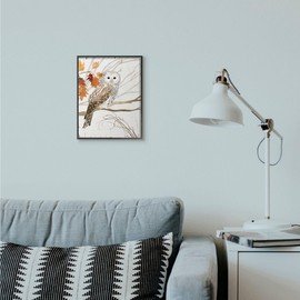 Stupell Industries Owl in Autumn Forest Animal Watercolor Painting Black Framed Wall Art, 11x14, Design by Artist Victoria Borges