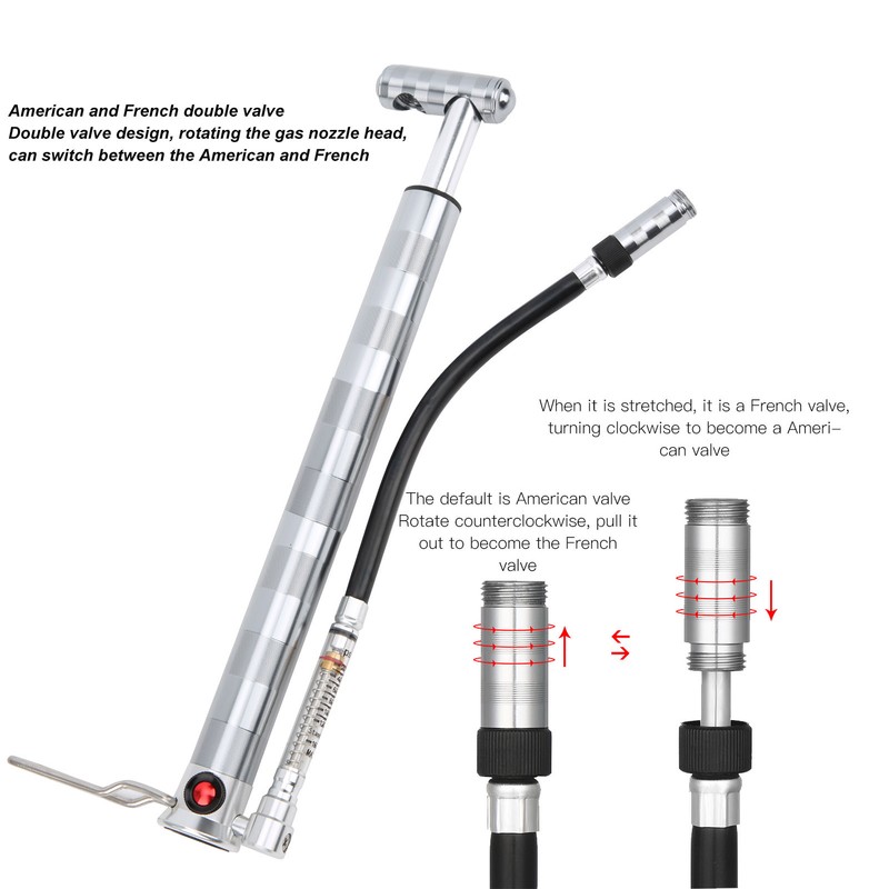 WHEEL UP Portable Pump Hand Push Tire Inflator with Air