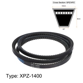 sourcing map XPZ1400 V-Belt Drive Belt 1400 mm Pitch Length Rubber for Power Transmission