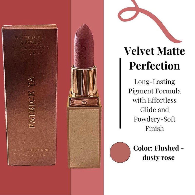 PATRICK TA Major Headlines Matte Suede Lipstick Flushed