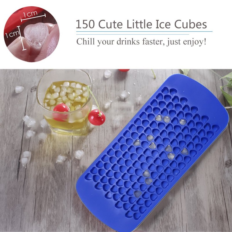 150 Grids Small Silicone Ice Cube Trays Mini Heart Shaped