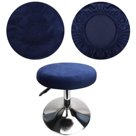 HuaLiSiJi Stool Covers Round Bar Stool Covers Velvet Round, Fabric is Soft and plush Washable Easy Care and Durable, for 12"-15.7"/30-40cm Round Stool Square Stool (1 PCS Navy Blue)