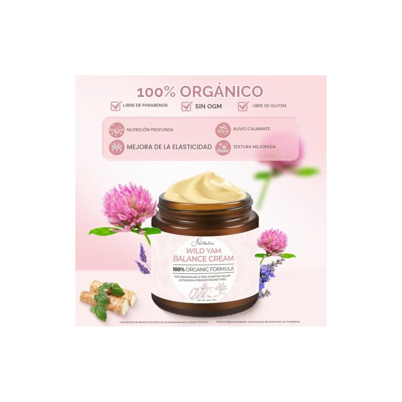 FeeMeFee Crema De Ñame Silvestre 2 Oz, Crema Equilibrante Orgánica