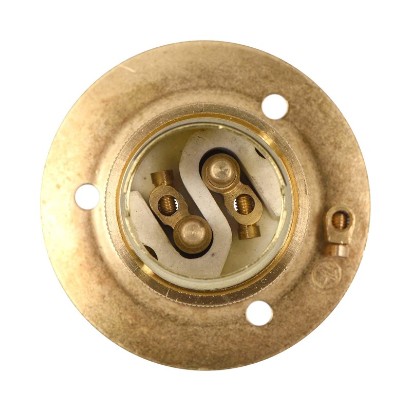 ElekTek Antique Brass B22 Batten 52mm Base BC Bayonet Cap