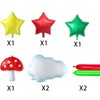 138PCS birthday decorations party supplies Red, green, blue, yellow, white.