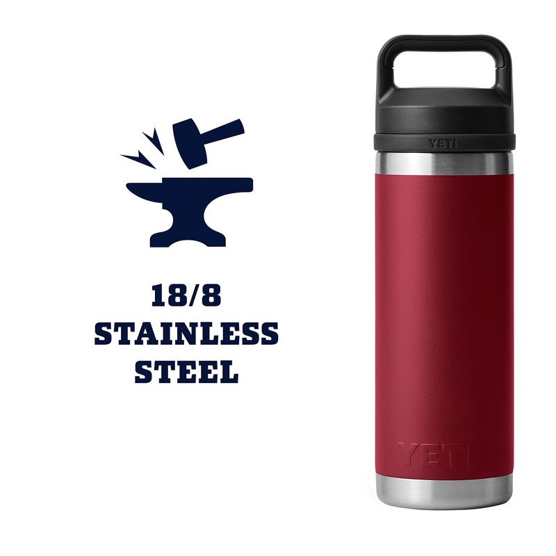 YETI Rambler 18 oz Bottle, Leakproof, Vacuum Insulated, Stainless Steel
