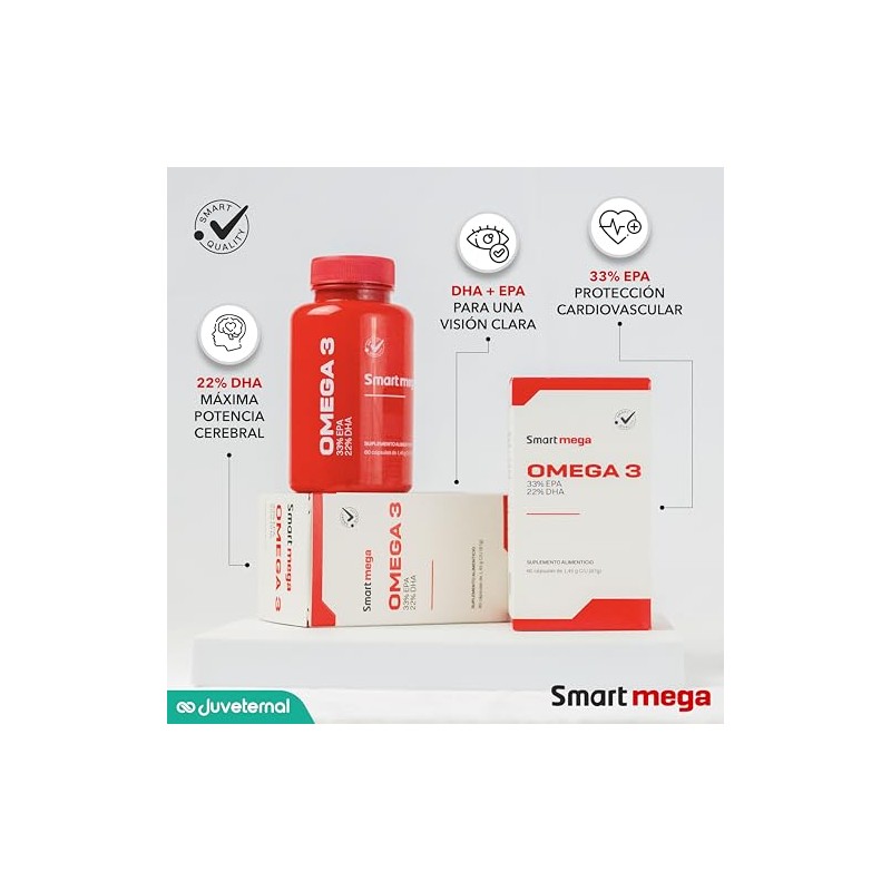 Smart Mega OMEGA 3 con 33 EPA y 22 DHA,