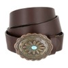 Susanna Southwestern Turquoise and Copper Buckle Genuine Leather Belt for