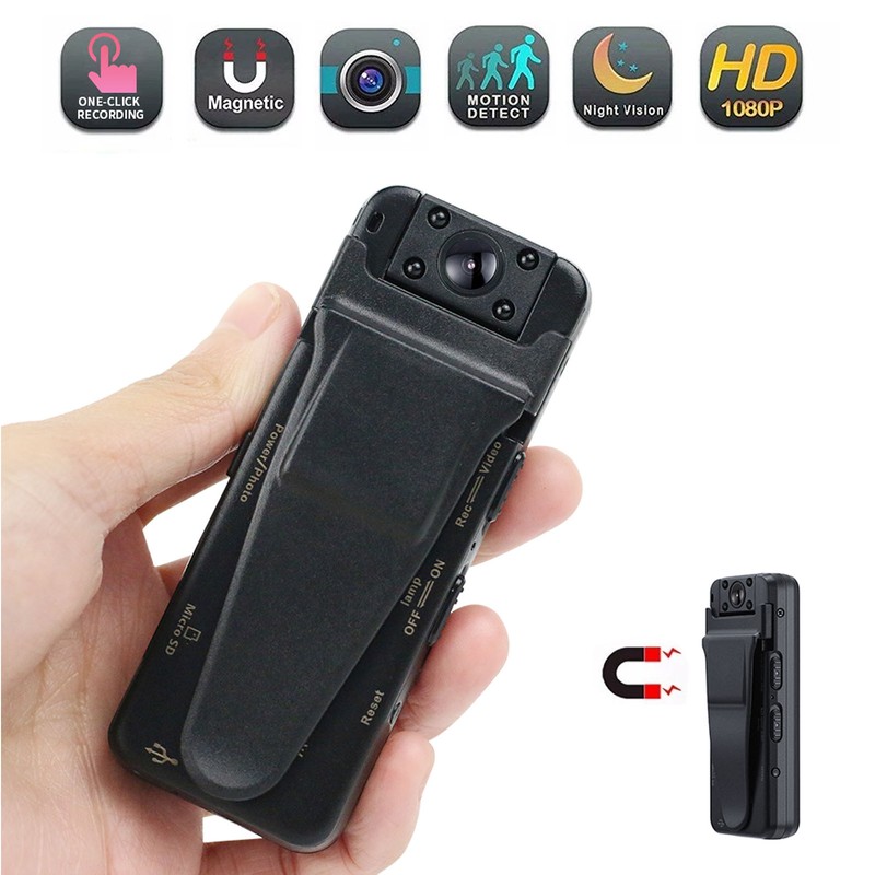 1080p Pocket Camera Recorder Clip On 180 Degree Rotation Pocket