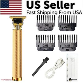 Professional Hair Clippers Trimmer Cutting Beard Cordless Barber Shaving Machine Does not apply - Colors: Gold