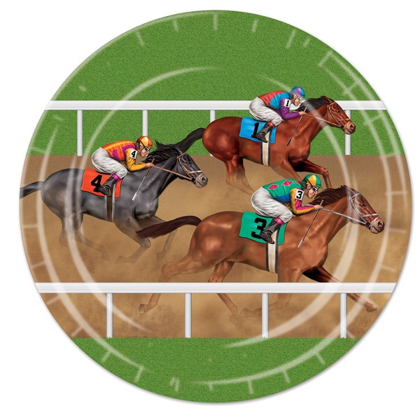 Beistle Horse Racing Plates, 9-Inch, Multicolor