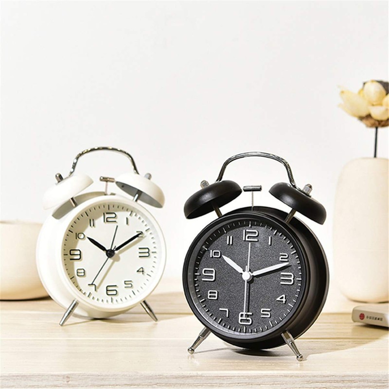 TXY Classical Twin Bell Alarm Clock for Bedroom with Stereoscopic