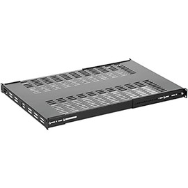 StarTech.com 1U Adjustable Vented Server Rack Mount Shelf - 250lbs - 19.5 to 38in Deep Universal Tray for 19" AV/ Network Equipment Rack (ADJSHELFHDV),Black