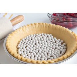Fox Run Ceramic Pie Crust Baking Weights, 8.8-Ounce, Glass Storage Jar Included