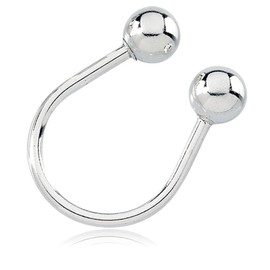 The Black Bow Sterling Silver U Shaped Key Chain