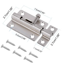 4 Pieces Stainless Steel Door Latches with 24 Screws Sliding Lock Door Latch for Garden Gate Bathroom Shed Toilet Latch (3 Inch)