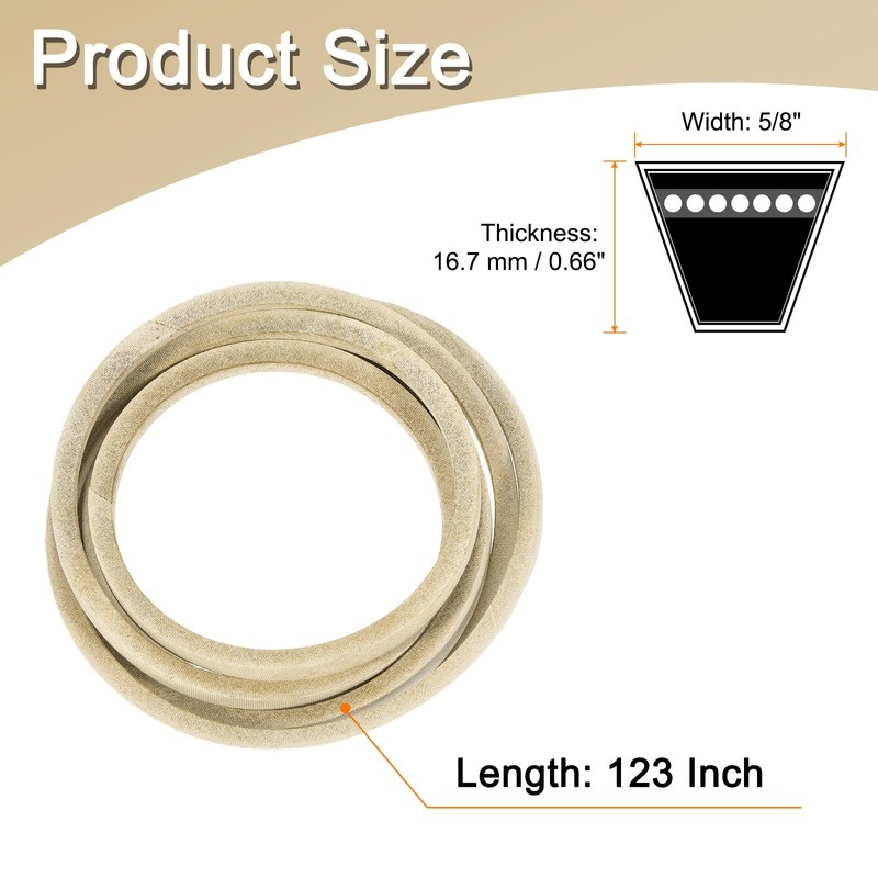 sourcing map 5LK1230 Cord Belt Grey, 5/8" x123 " Lawn