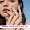 600Pcs Short Almond French Acrylic Nail Tips Pre-Buff Frosted Half