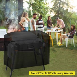 Andacar Griddle Cover for Yukon Glory Portable Grill Table, Outdoor 22 inch 17 inch Griddle Table Cover Waterproof Grill Stand Cover BBQ Grilling Cover Black - 34x24x32 Inch