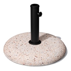 Patio Umbrella Base 45lbs, Outdoor Umbrella Stand, Concrete with Cobblestone Decor Heavy Duty Umbrella Holder Outdoor Base for Deck Poolside Yard (YELLOW)