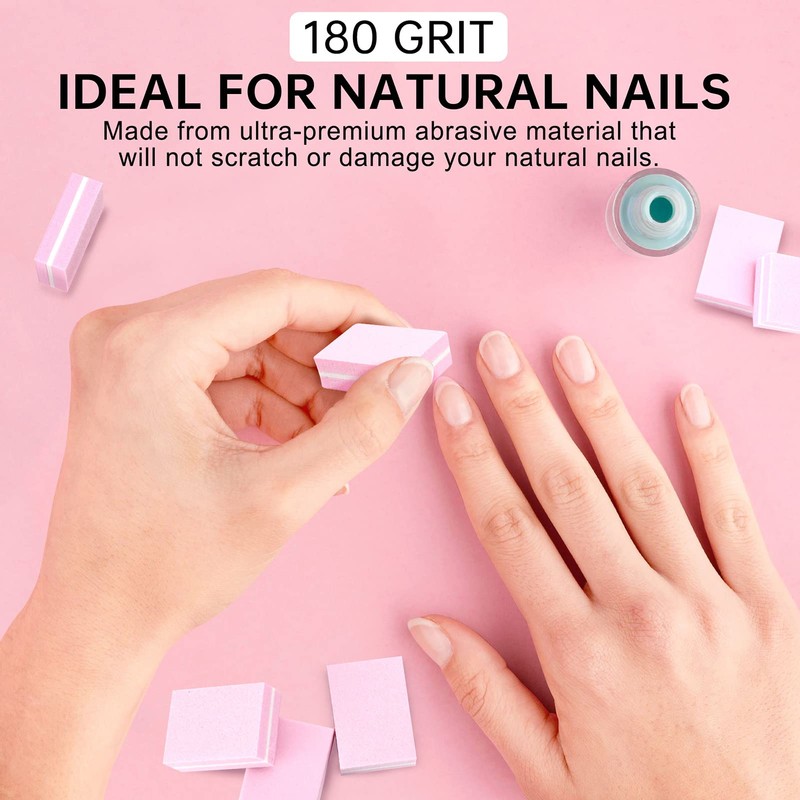 Mini Nail Buffer Blocks, 100/180 Grit Sponge Buffing Sanding Block