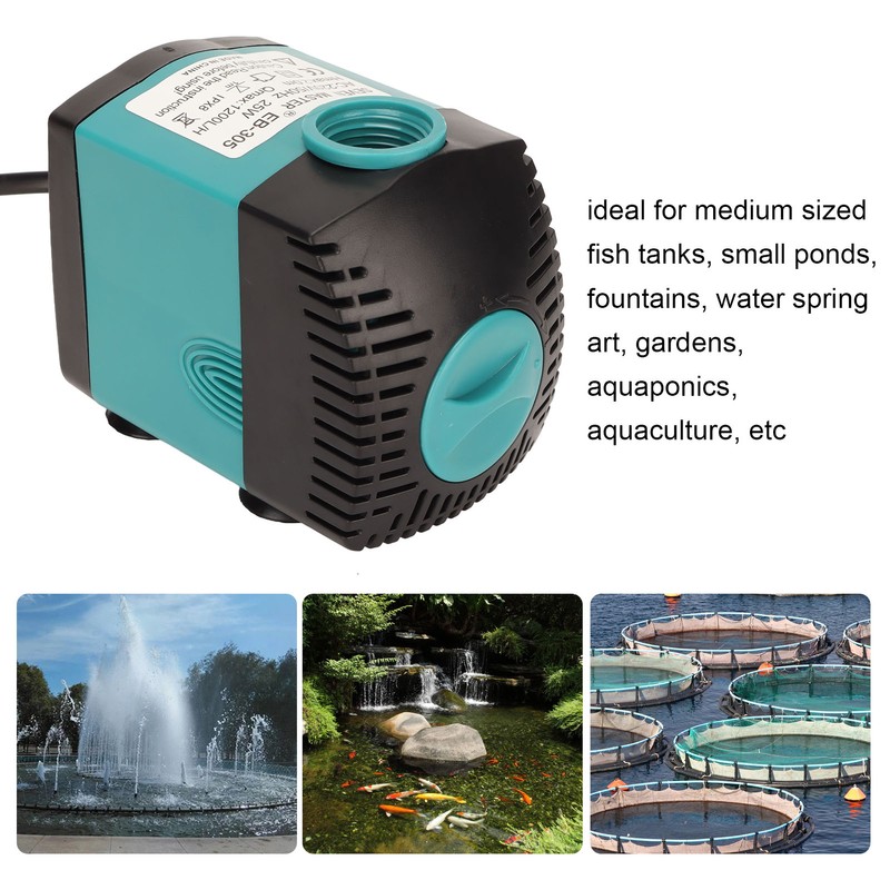 Submersible Water Pump 25W Durable Outdoor Fountain Water Pump for