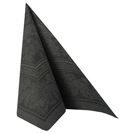 20 Servietten ROYAL Collection 1/4-Falz 40 x 40 schwarz "Ornaments"