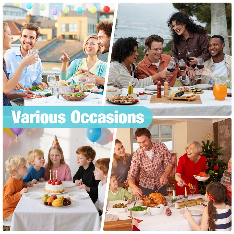 EOGRFW 2 Packs White Square Tablecloth, Table Cloth 140x140 cm/55"x55",