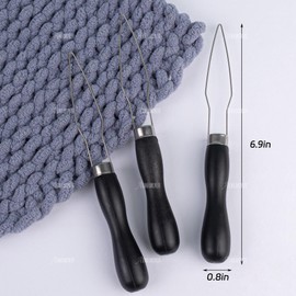 AUEAR, 5 Pack Black Button Wire Loop Hook Zipper Pull with Handle Helper Tool for Home Travel