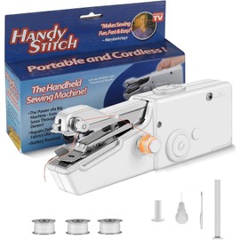 Sewing Machine, Handheld Cordless Portable Sewing Machine, Mini Sewing Machine Suitable for Beginners and Professionals to Use at Home, Dormitory or while raveling (White)…