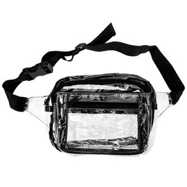 DOITOOL Bolsa Cangurera Transparente, Riñonera de PVC, Cinturón Ajustable, para Mujer, para Gimnasio y Eventos Deportivos