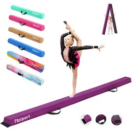 FBSPORT 8ft/10ft Balance Beam: Foldable Gymnastics Beam for Kids & Adults, Non-Slip Rubber Base, Ideal for Training & Home Workouts Jumps Cartwheels - Color: Mint, Size: 10ft  x 6in  x 2.5in