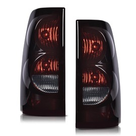PIT66 Tail Lights Assembly Pair Compatible with Chevy Silverado 2003-2006 Rear Light Lamp Smoke Left And Right,With Harness Dark lens