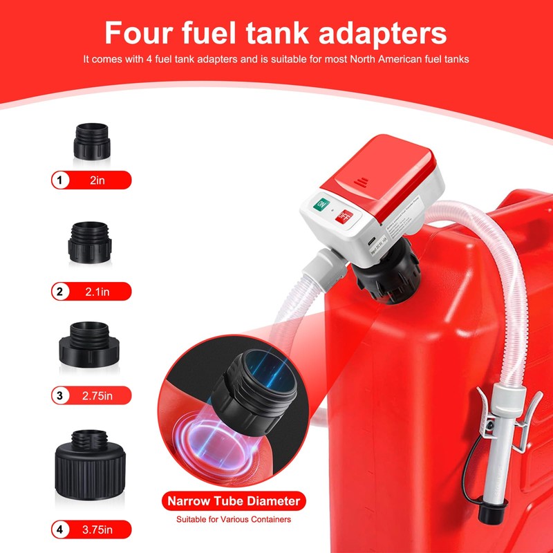 Saker Sakerplus Transfer Pump, Portable 3.2GPM Battery&USB-Powered with 51" Hose